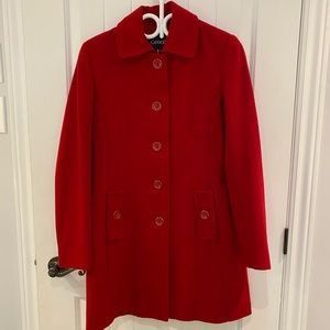 Long red coat